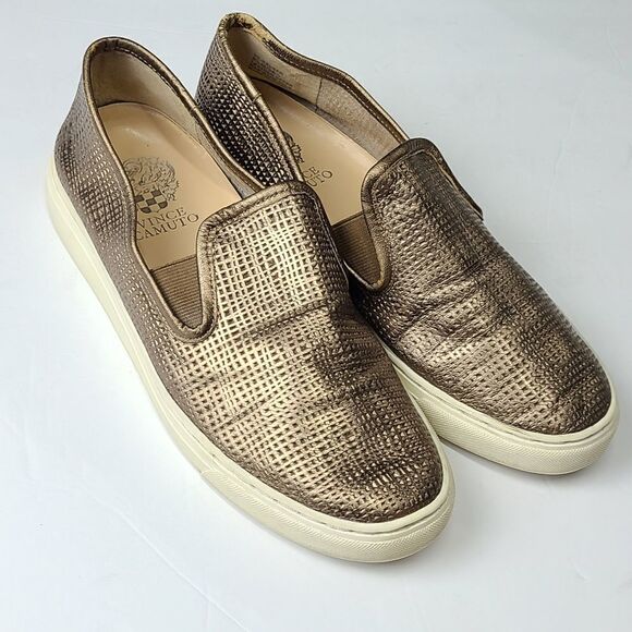 Vince Camuto Slip-On Golden Sneakers Size 8.5 - Picture 7 of 11
